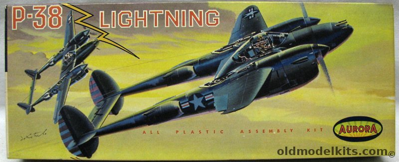 Aurora 1/48 Lockheed P-38 Lightning, 99-130 plastic model kit